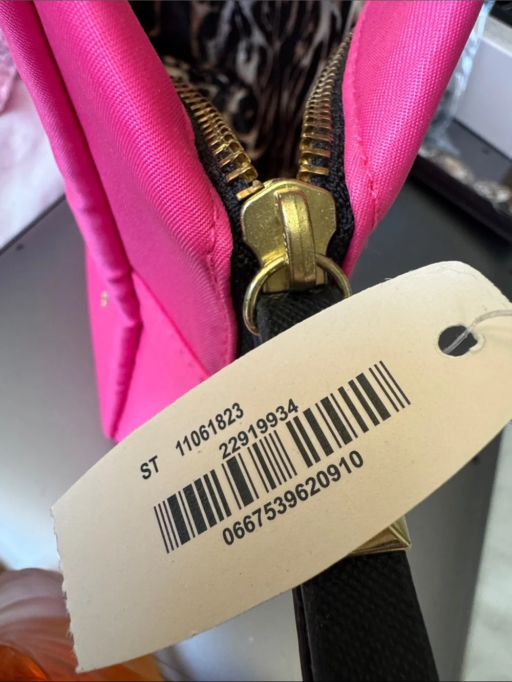 Victoria's Secret Hot Pink Cosmetic Pouch with Studded Logo and Rupture perfume